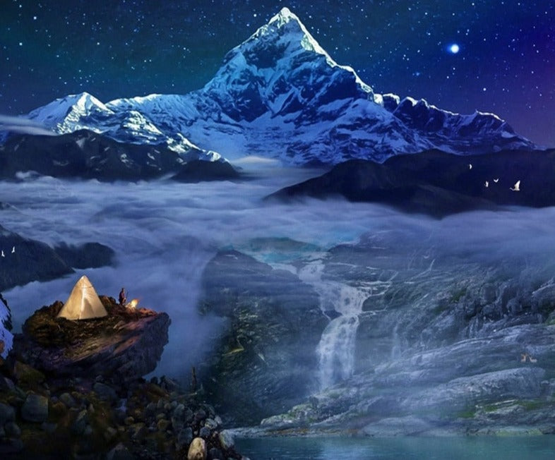 Mt. Everest At Night Wallpaper Mural, Custom Sizes Available