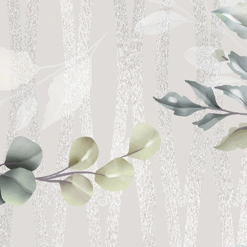 Elegant Eucalyptus Leaves Background Wallpaper Mural, Custom Sizes Available