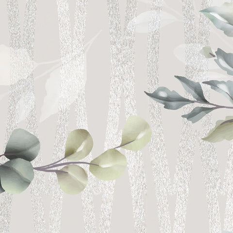 Image of Elegant Eucalyptus Leaves Background Wallpaper Mural, Custom Sizes Available