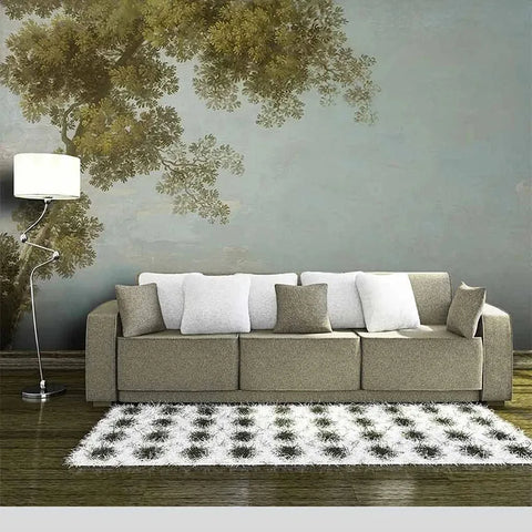 Image of Beautiful Tree and Sky Oil Painting Wallpaper Mural, Custom Sizes Available