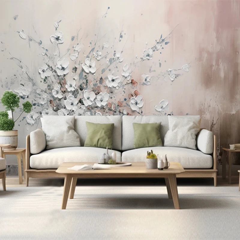 Dramatic Daisy Floral Arrangement Wallpaper Mural, Custom Sizes Available