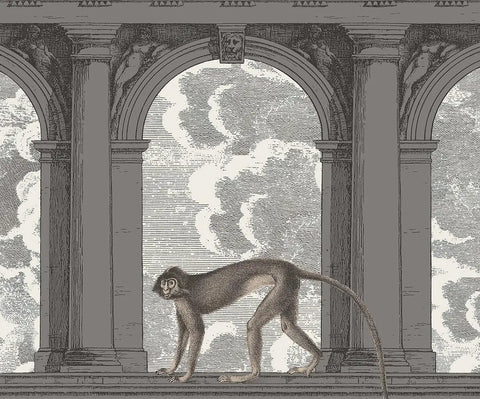 Image of Monkeys Mural Wallpaper, Two Colors Available, Custom Sizes Available