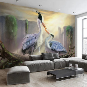 Stunning Great Blue Herons Wallpaper Mural, Custom Sizes Available