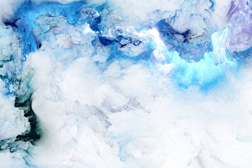 Abstract Blue Cloud Wallpaper Mural, Custom Sizes Available