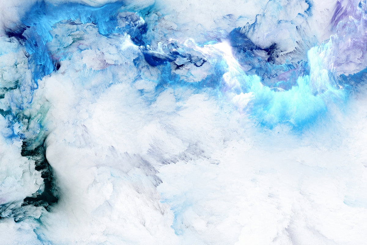 Abstract Blue Cloud Wallpaper Mural, Custom Sizes Available