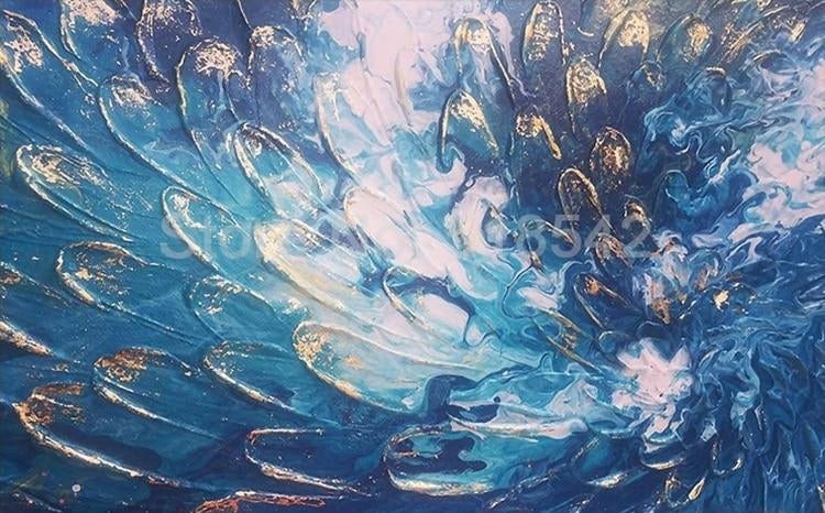 Abstract Feather Painting Wallpaper Mural, Custom Sizes Available