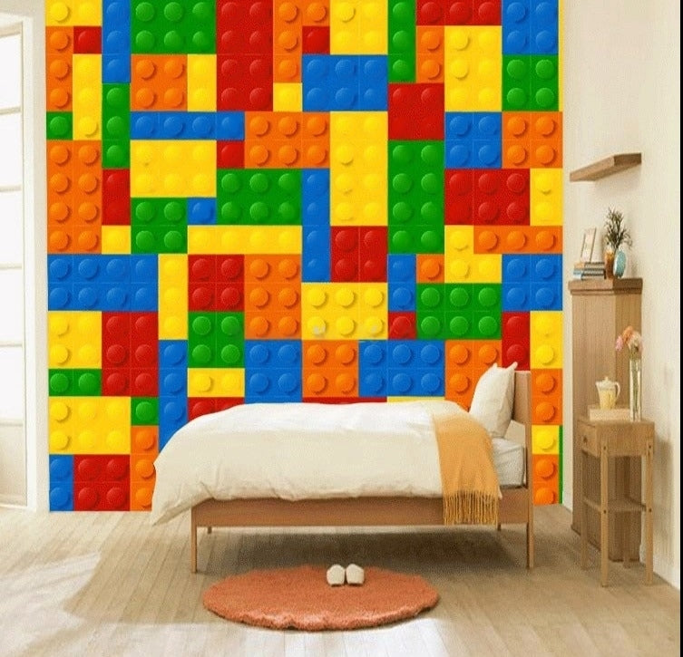 Colorful LG Block Wallpaper Mural, Custom Sizes Available