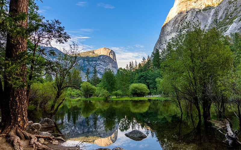 Amazing Lake and Mountains Landscape Wallpaper Mural, 
Custom Sizes Available