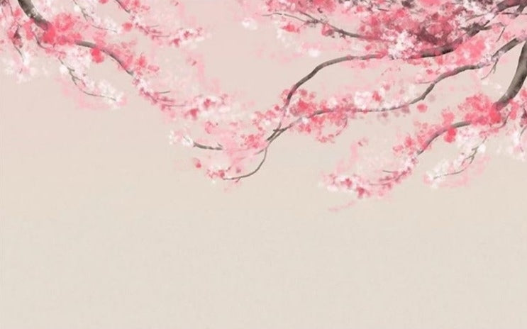 Mural de papel tapiz de árbol de flor de cerezo, tamaños personalizados disponibles
