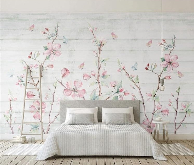 Elegant Cherry Blossom Wallpaper Mural, Custom Sizes Available