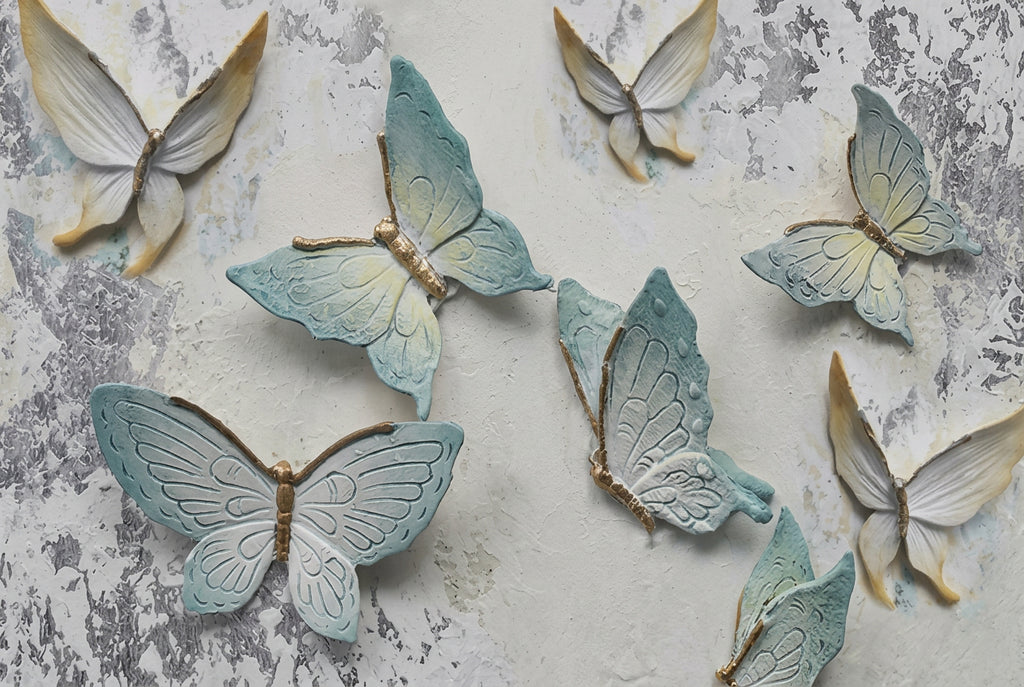 Beautiful Blue Pastel Butterflies Wallpaper Mural, Custom Sizes Available