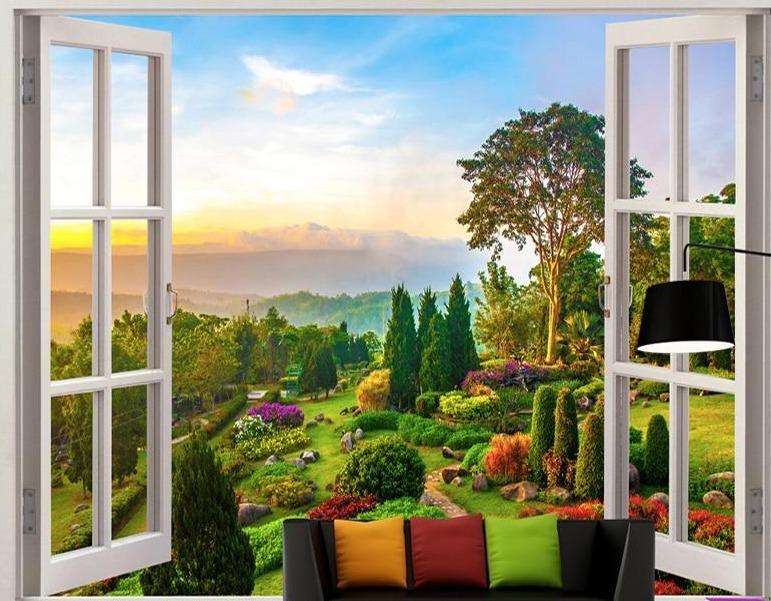 Beautiful Idyllic Landscape Wallpaper Mural, Custom Sizes Available