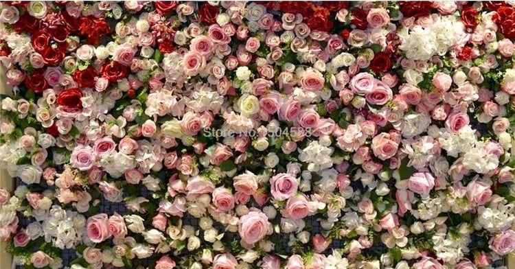Beautiful Rose Covered Wall Botanical Wallpaper Mural, Custom Sizes Available
