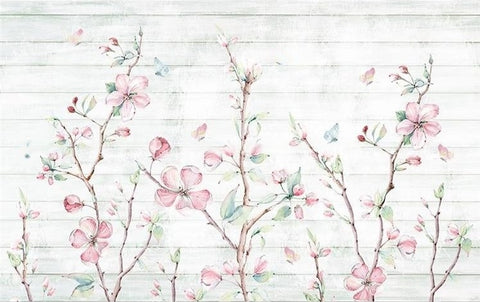 Image of Elegant Cherry Blossom Wallpaper Mural, Custom Sizes Available
