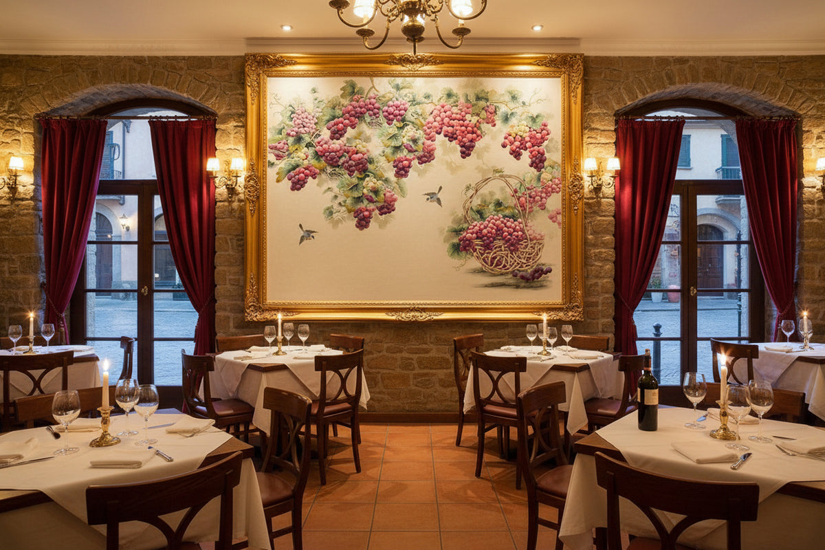 Beautiful Clusters of Red Grapes Wallpaper Mural, Custom Sizes Available