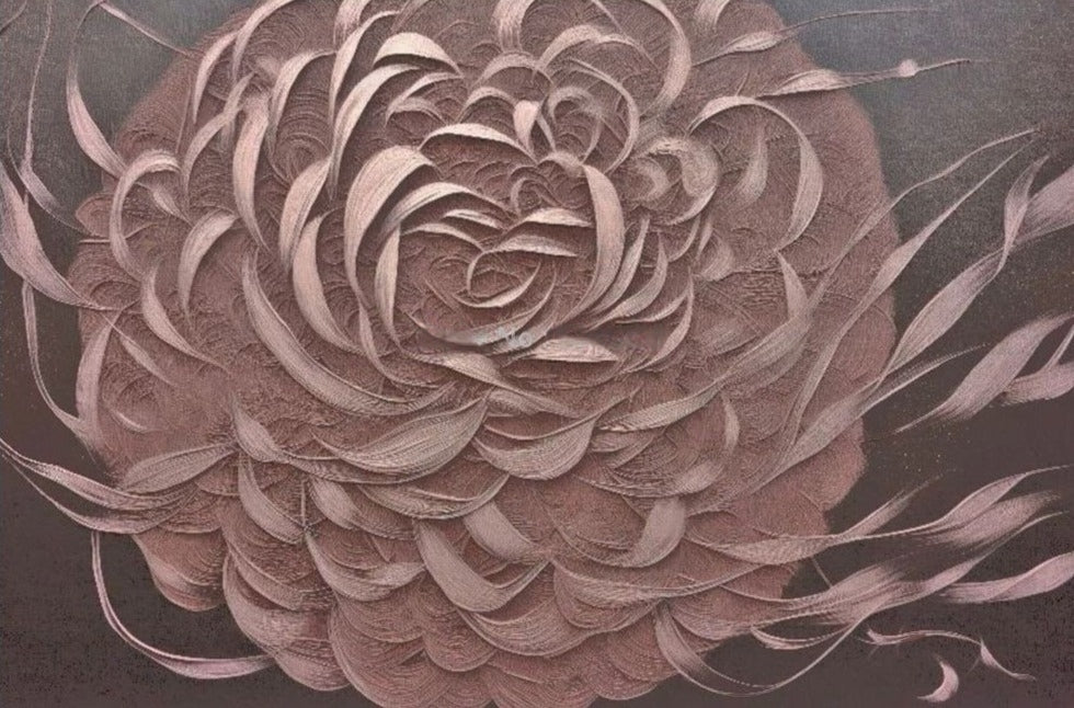 Abstract Mauve/Gray Blossom Wallpaper Mural, Custom Sizes Available