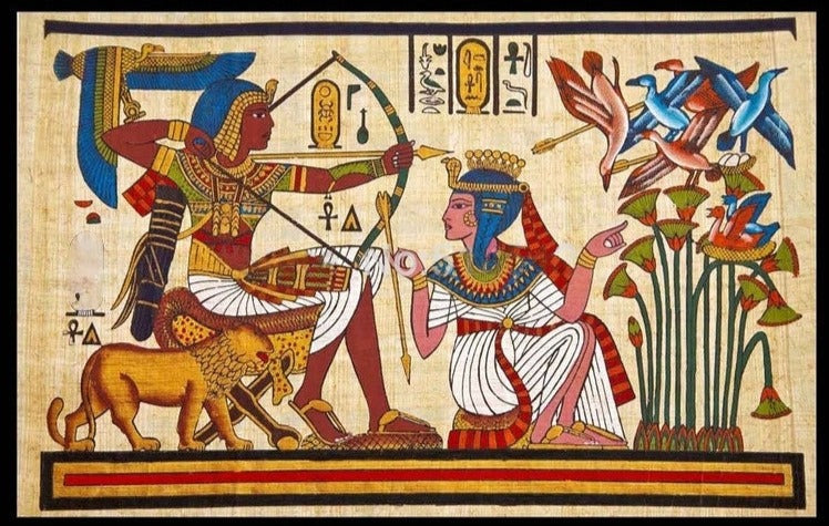 Egyptian Pharaoh With Bow Wallpaper Mural, Custom Sizes 
Available