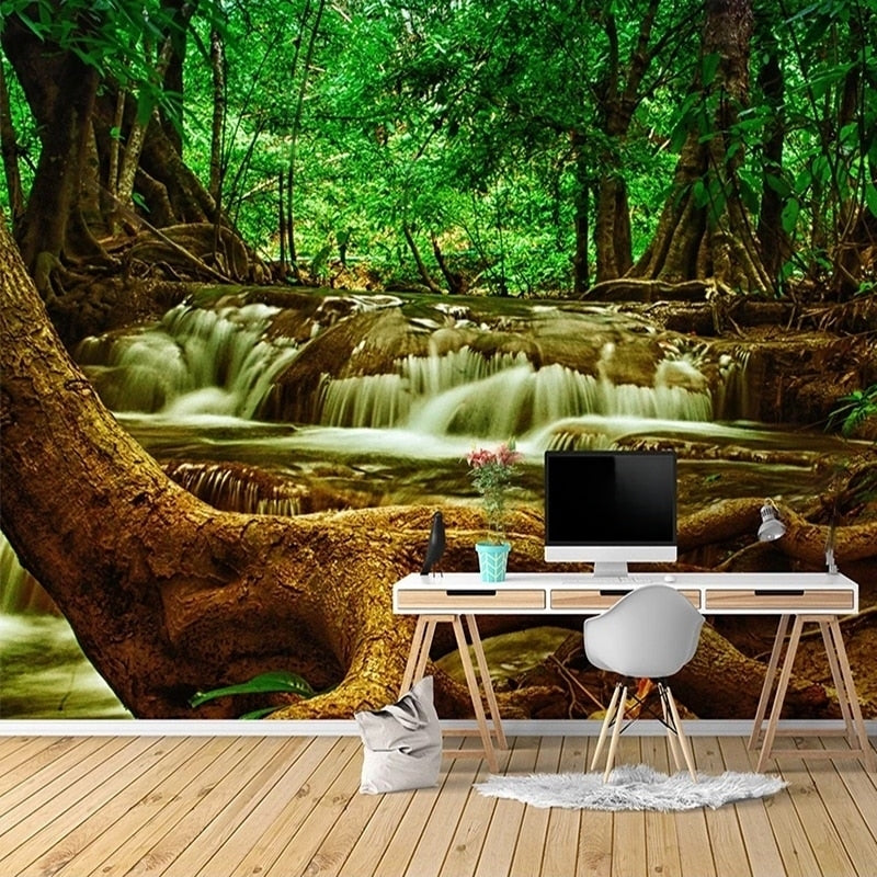 Mural de papel pintado Arroyo del bosque, tamaños personalizados disponibles
