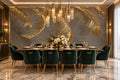 Gold Palm Leaves Wallpaper Mural, Custom Sizes Available