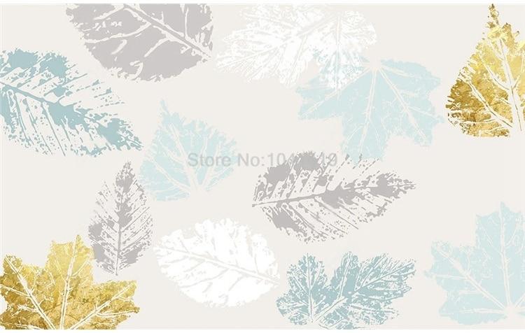 Pastel Leaf Impressions Wallpaper Mural, Custom Sizes Available