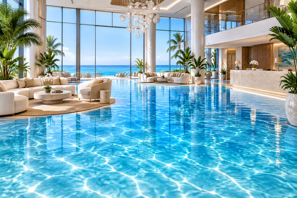 Seawater PVC Waterproof Vinyl Floor Mural, Self Adhesive, Custom Sizes Available