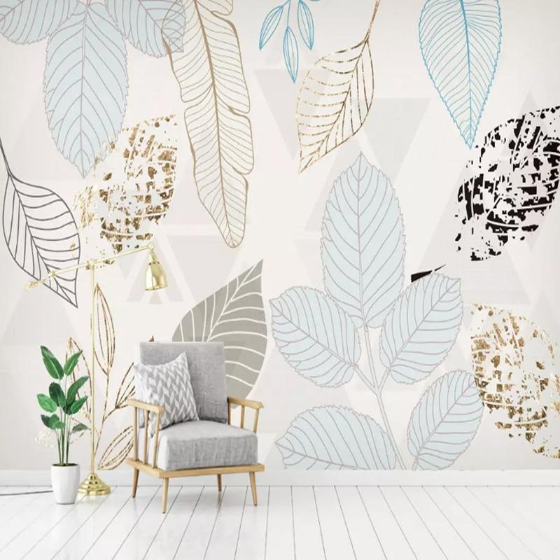 Transparent Leaves Wallpaper Mural, Custom Sizes Available