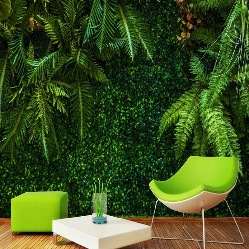 Tropical Foliage Wall Wallpaper Mural, Custom Sizes Available