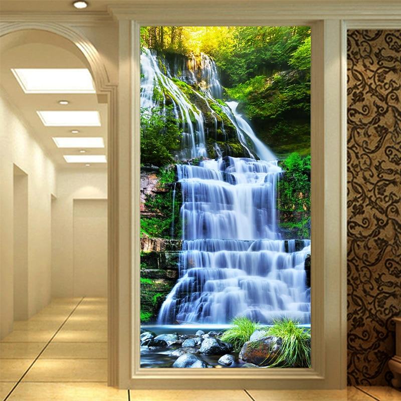 Waterfall Vertical Wallpaper Mural, Custom Sizes Available