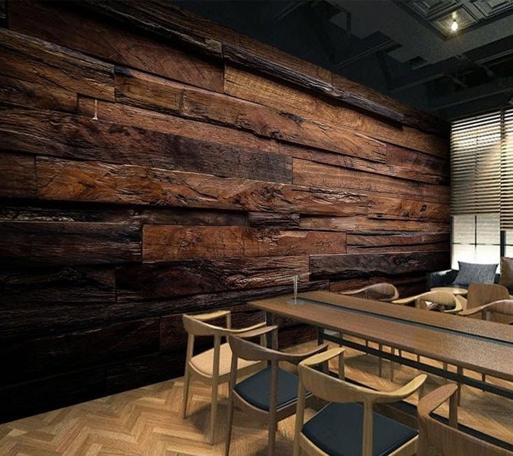 Nostalgic Wood Railroad Ties Wallpaper Mural, Custom Sizes Available