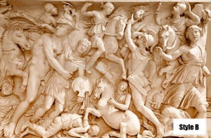Mural bronceado con estatuas romanas, tamaños personalizados disponibles