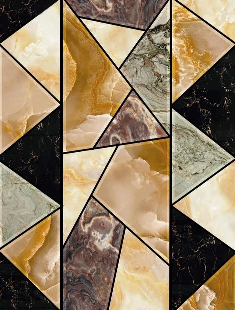 Modern Marble Geometric Self Adhesive Floor Mural, Custom Sizes Available