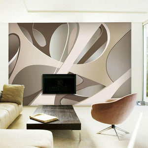 3D Abstract Geometric Shapes Wallpaper Mural, Custom Sizes Available Maughon's 