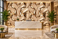 3D Abstract Gold Geometric Pattern Wallpaper Mural, Custom Sizes Available Maughon's 