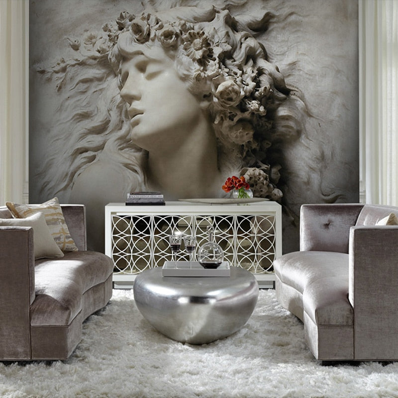 3D Carved Lady Relief Sculpture Wallpaper Mural, Custom Sizes Available Wall Murals Maughon's 