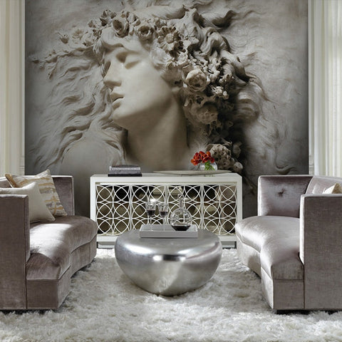 Image of 3D Carved Lady Relief Sculpture Wallpaper Mural, Custom Sizes Available Wall Murals Maughon's 