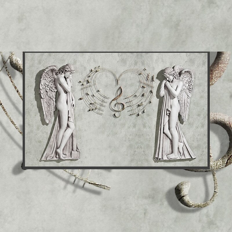3D Elegant Angels Sculpture Wallpaper Murals, Custom Sizes Available Wall Murals Maughon's 