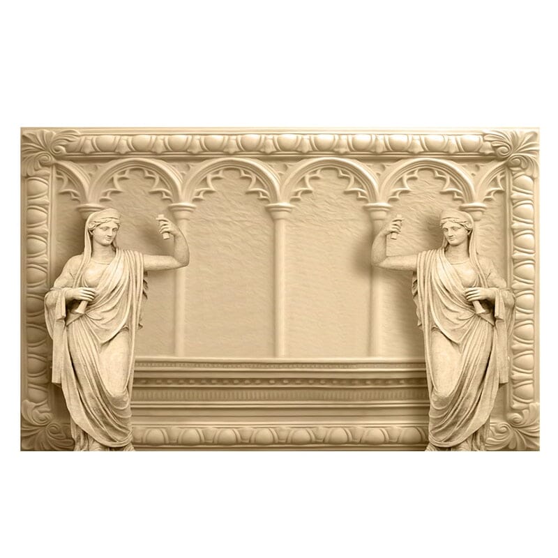 3D Greco-Roman Sculpture Wallpaper Mural, Custom Sizes Available Wall Murals Maughon's 