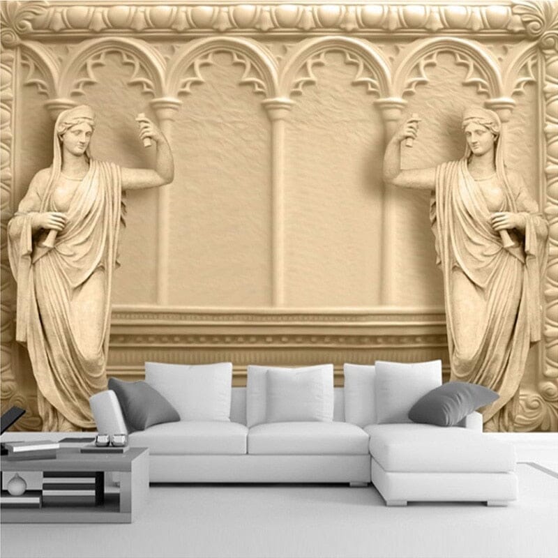 3D Greco-Roman Sculpture Wallpaper Mural, Custom Sizes Available Wall Murals Maughon's 
