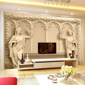 3D Greco-Roman Sculpture Wallpaper Mural, Custom Sizes Available Wall Murals Maughon's Waterproof Canvas 