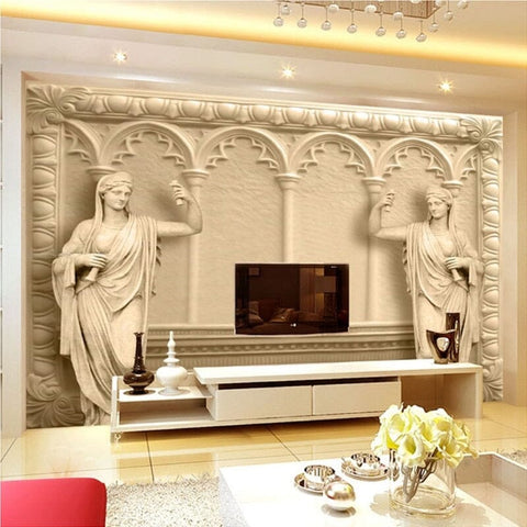 Image of 3D Greco-Roman Sculpture Wallpaper Mural, Custom Sizes Available Wall Murals Maughon's Waterproof Canvas 
