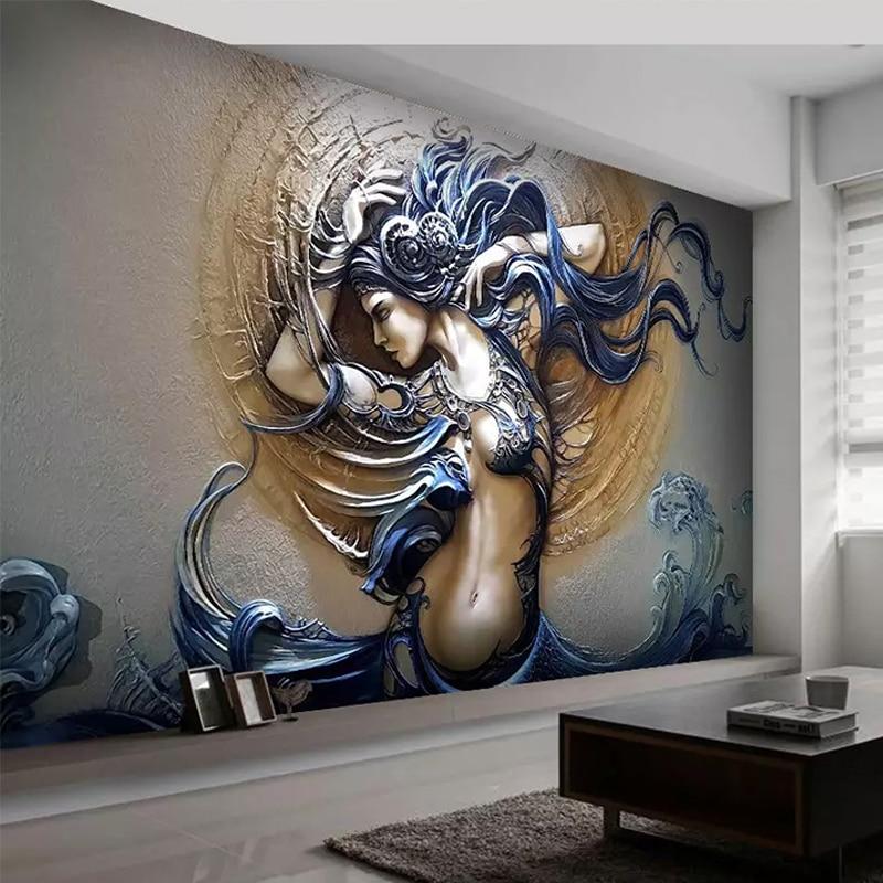 3D Relief Dancing Lady Wallpaper Mural, Custom Sizes Available Maughon's 