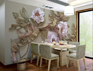 Mural de papel pintado con rosas en 3D, tamaños personalizados disponibles