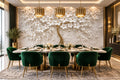 3D White Flowers Painting Wallpaper Mural, Custom Sizes Available Wall Murals Maughon's 