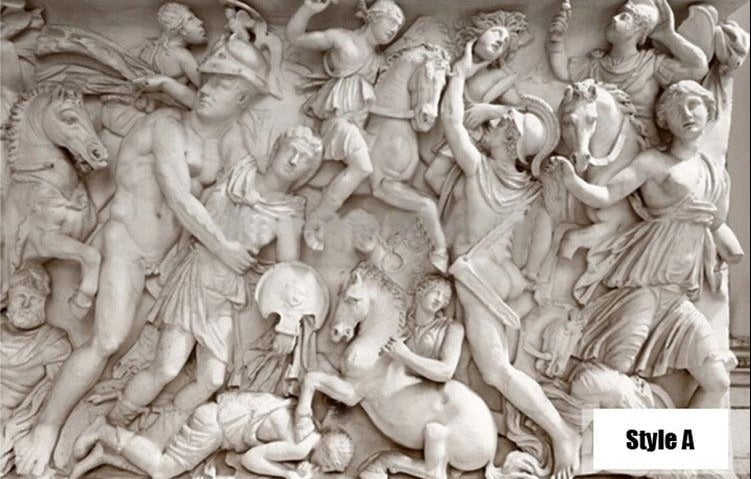 Roman Statues Gray Wallpaper Mural, Custom Sizes Available