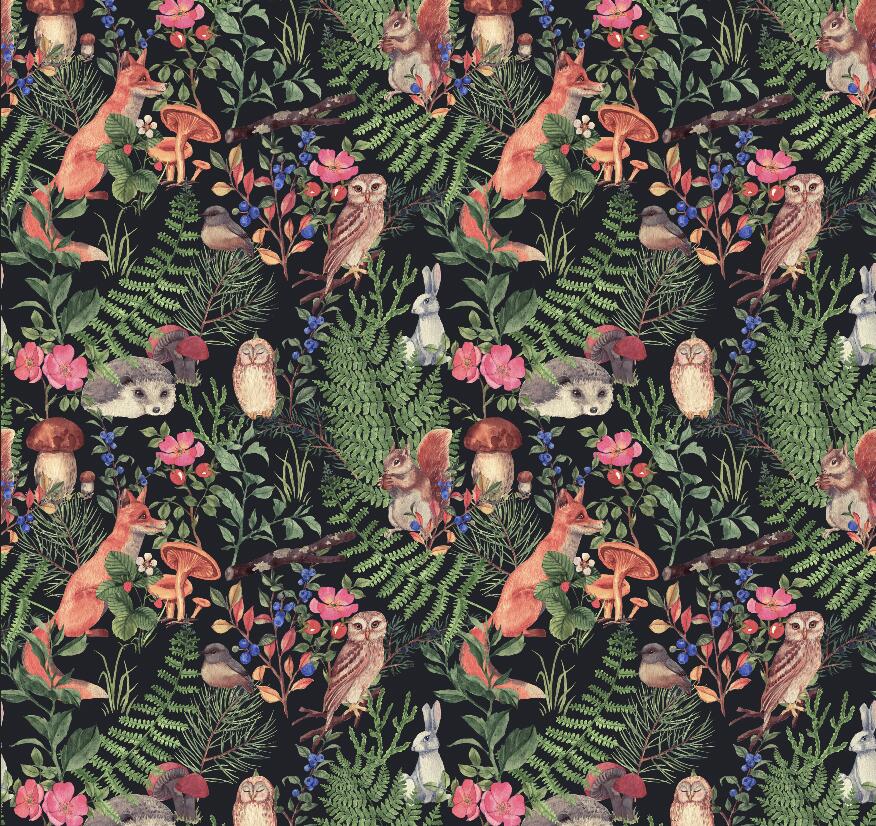 Asian Inspired Animal Print Wallpaper Murals, Custom Sizes, Less Waste