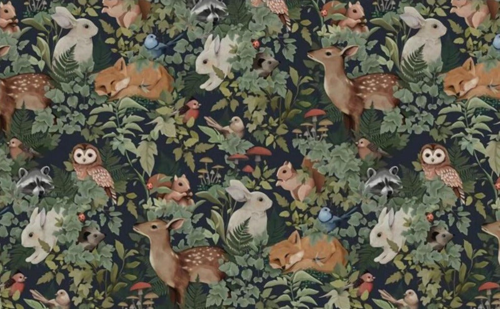 Asian Inspired Animal Print Wallpaper Murals, Custom Sizes, Less Waste