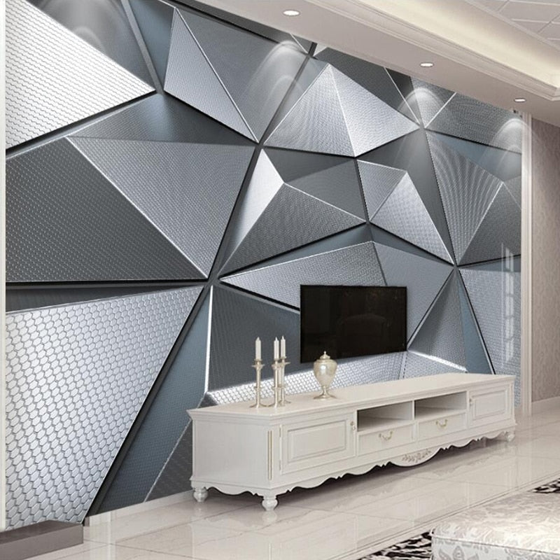 Abstract Geometric Pattern Wallpaper Mural, Custom Sizes Available