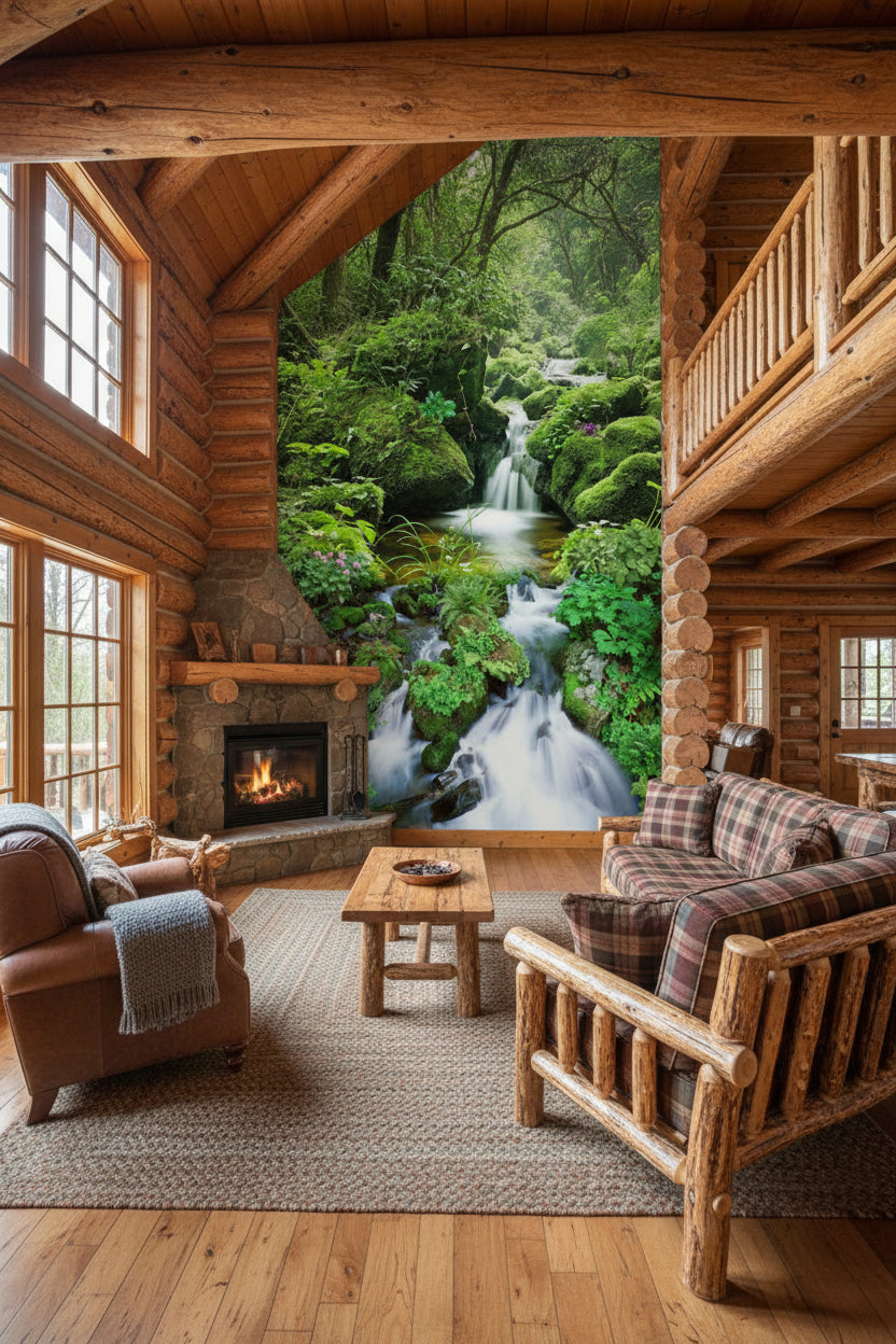 Mossy Creek Stream Self Adhesive Floor Mural, Custom Sizes Available