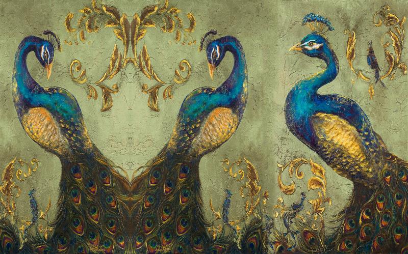 Beautiful Asian Repeating Pattern Mural Wallpaper, Custom Sizes, Less Waste