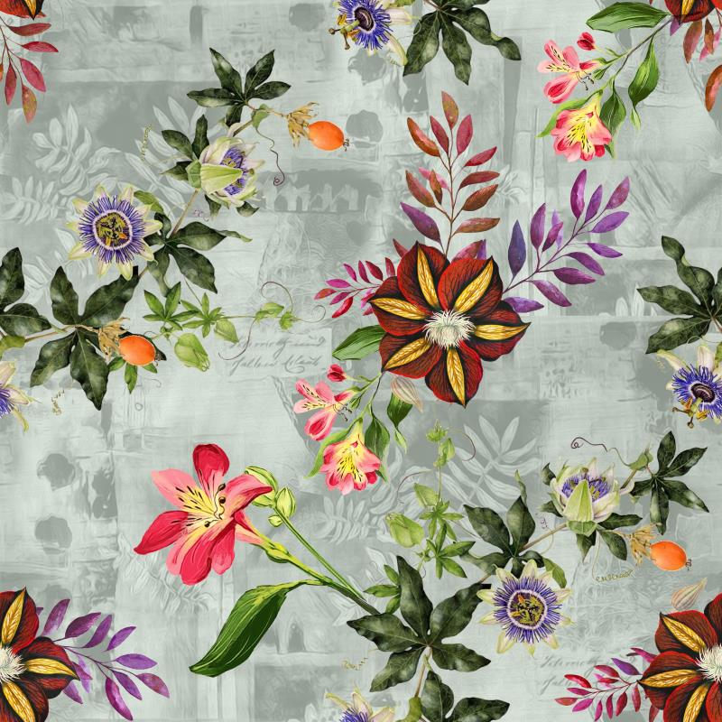 Beautiful Asian Repeating Pattern Mural Wallpaper, Custom Sizes, Less Waste
